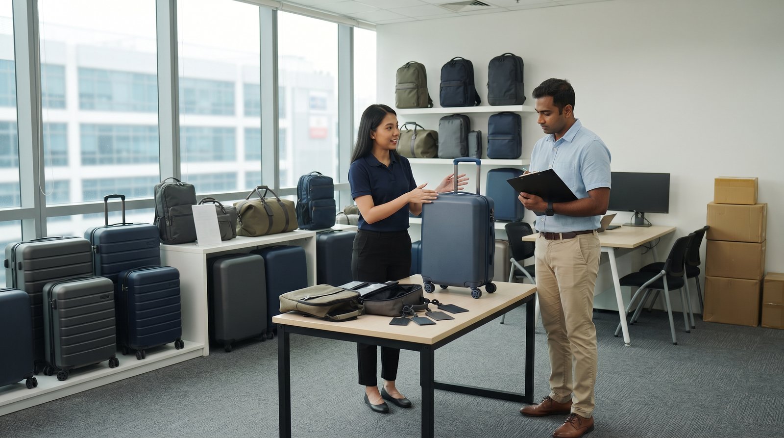 Sub Luggage showroom and staff at Paya Lebar Square, Singapore